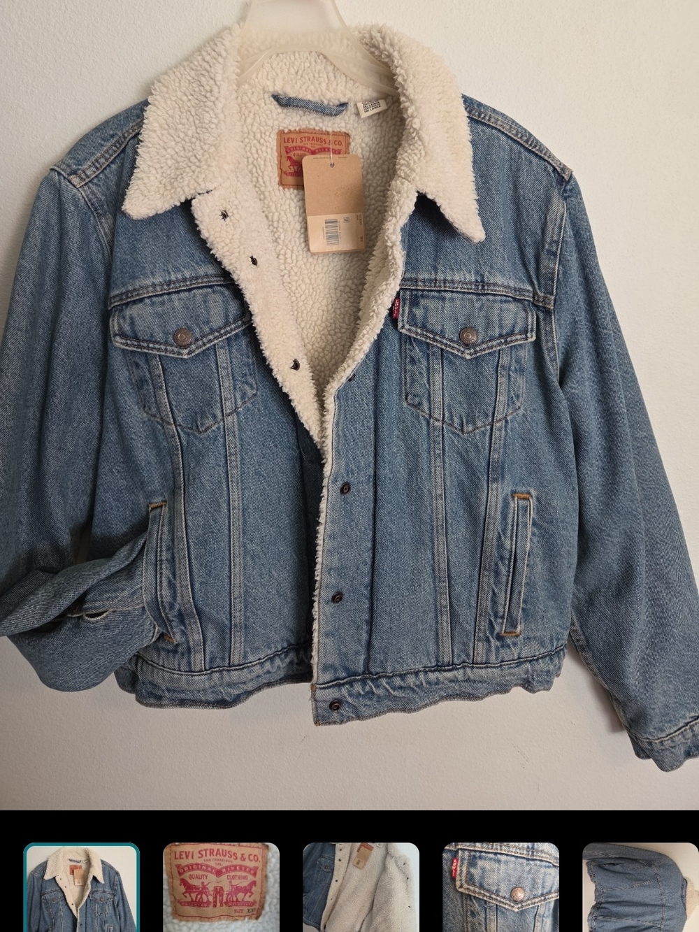 Levi's Light Blue Denim Jacket with Cream Sherpa Lining